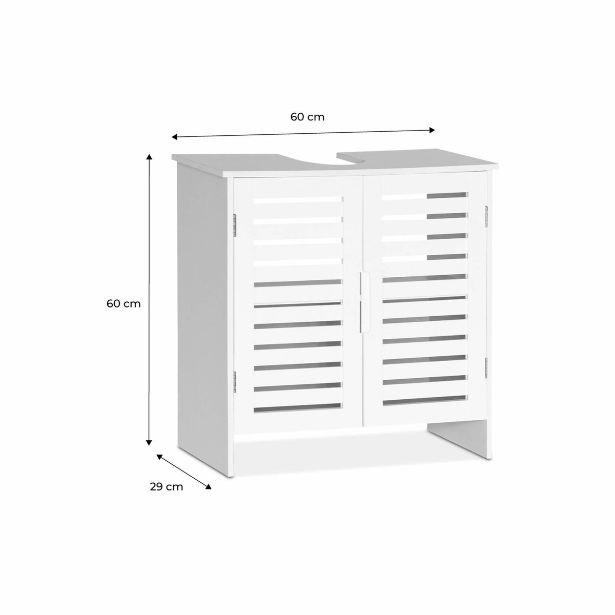 SWEEEK Meuble sous lavabo  - Rivage - 1 étagère. 2 portes ajourées. 2 niveaux de rangement