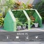 Voir la diapositive 4 : OUTSUNNY Mini serre de jardin serre à tomates dim. 180L x 90l x 90H cm acier PE haute densité 140 g/m² anti-UV 2 fenêtres zippées enroulables vert