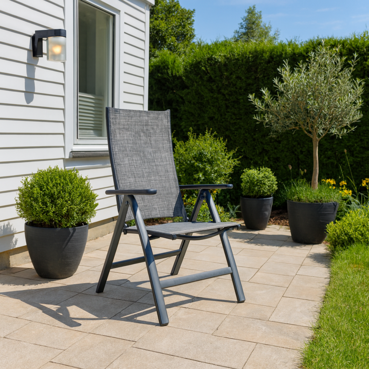 CONCEPT USINE Lot de 2 fauteuils aluminium et toile PVC BERENA