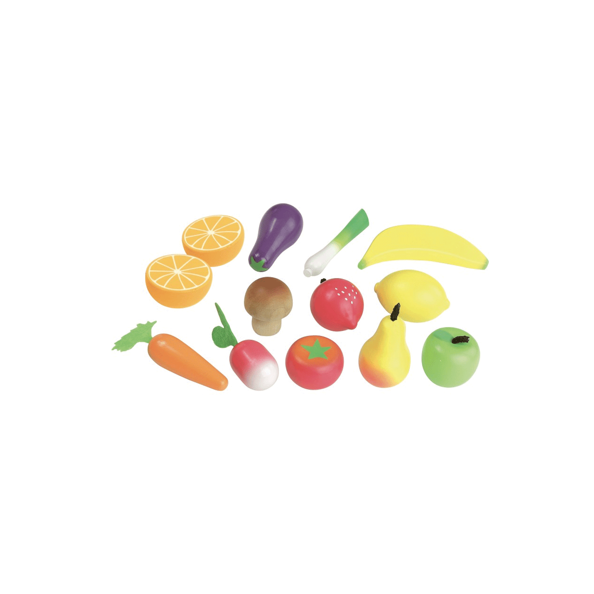 Voir la diapositive 2 : Vilac Jour de marché : Set de fruits et légumes en bois