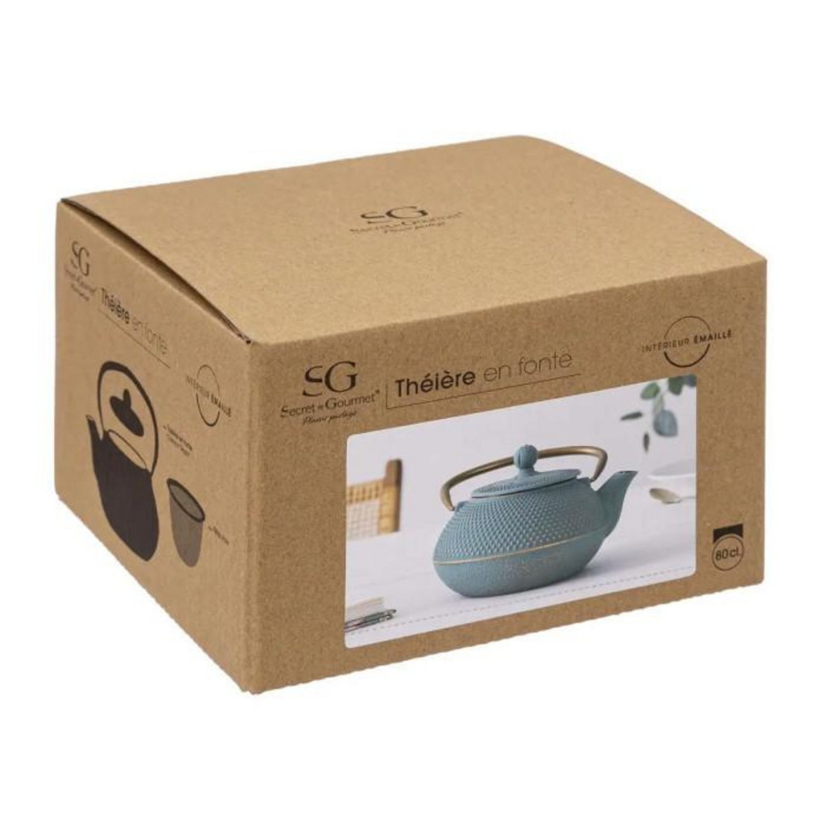 SECRET DE GOURMET Théière en Fonte  Jade  80cl Vert