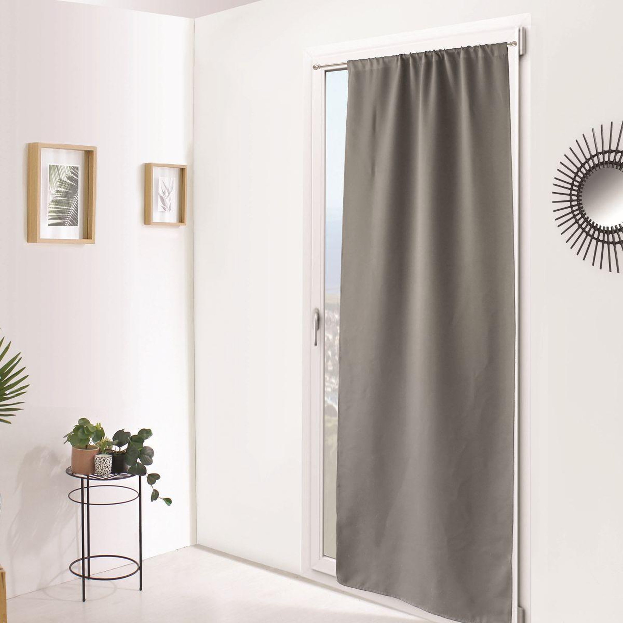 ENJOY HOME Rideau de porte occultant  reglisse  90x210cm gris clair