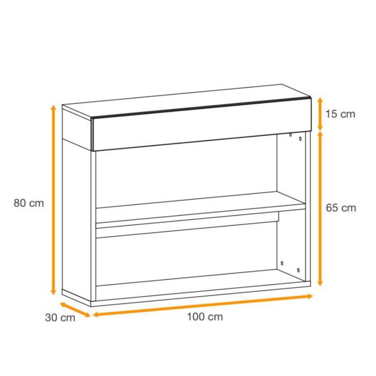 Paris Prix Étagère Murale 2 Niveaux & Tiroir  Easy  100cm Noir