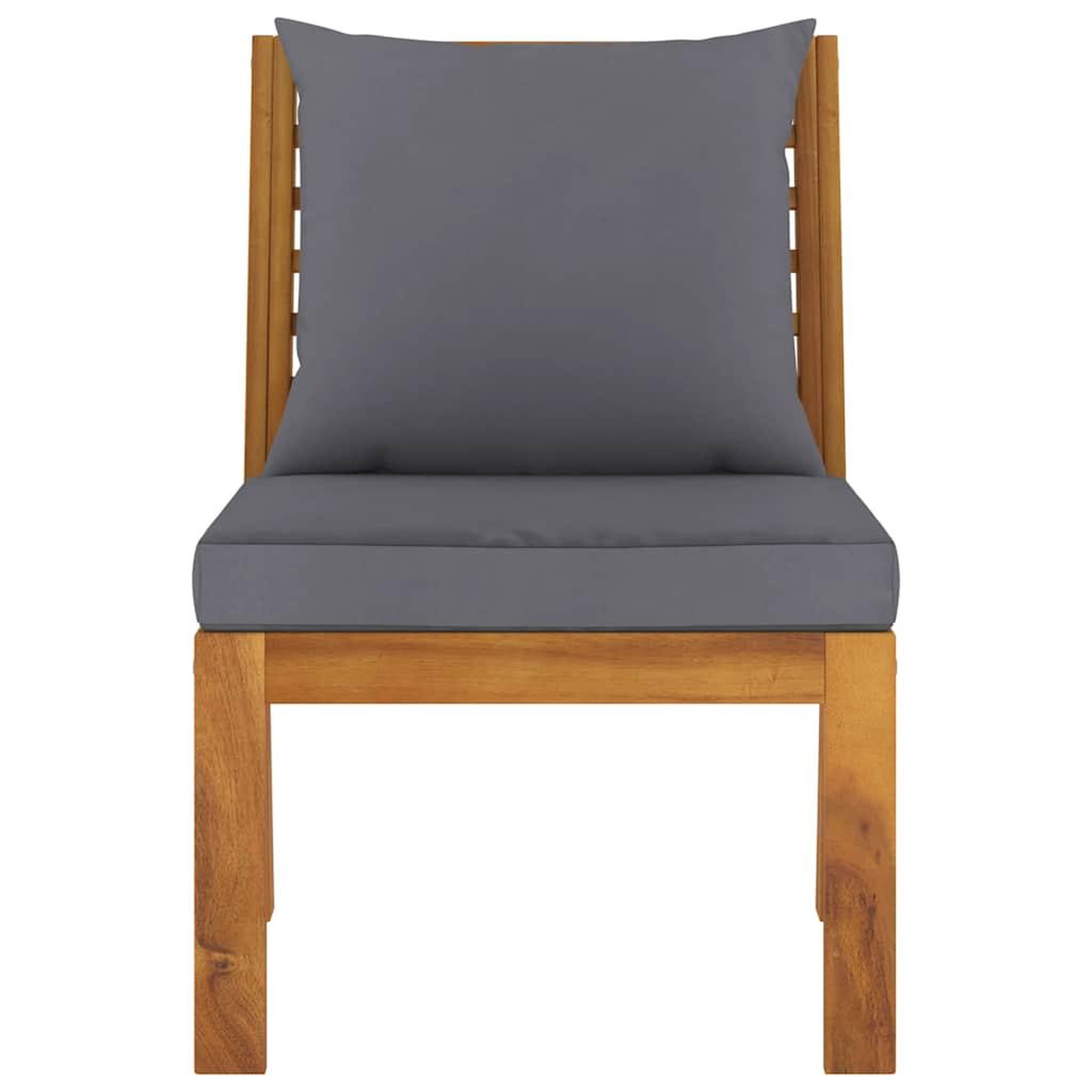 Voir la diapositive 3 : VIDAXL Canape central sectionnel avec coussin gris fonce Bois d'acacia