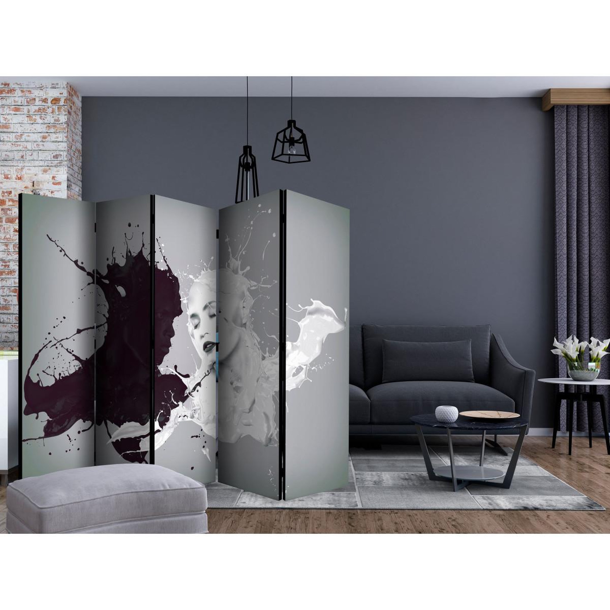 Voir la diapositive 2 : Paris Prix Paravent 5 volets  dissonance ii  172x225cm