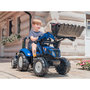 Voir la diapositive 2 : FALK Tractopelle enfant New Holland avec remorque 3 à 7 ans - Falk