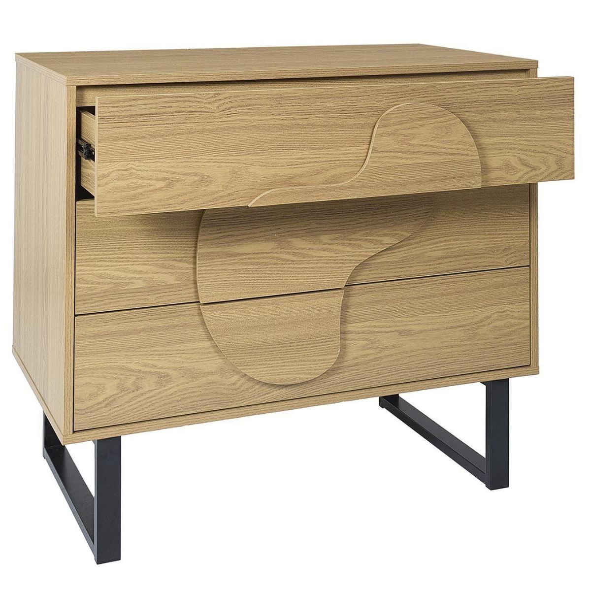 The Home Deco Factory Commode 3 tiroirs CALYPSO - Beige