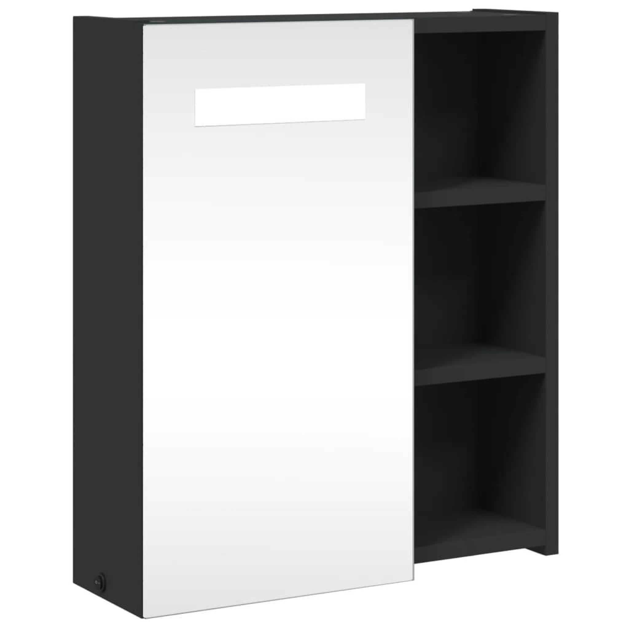 Voir la diapositive 2 : VIDAXL Armoire de salle de bain a miroir avec LED noir 45x13x52 cm