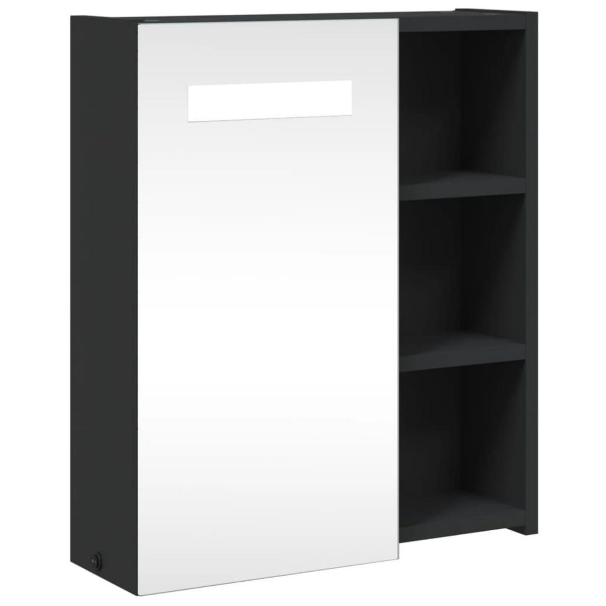 VIDAXL Armoire de salle de bain a miroir avec LED noir 45x13x52 cm