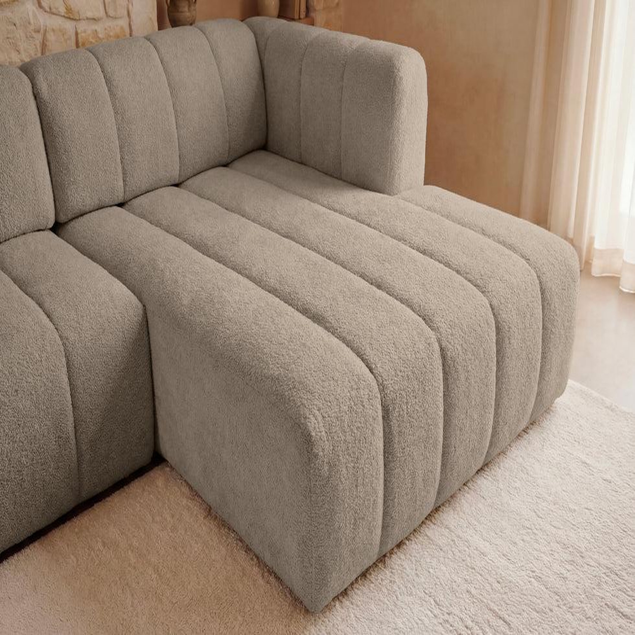 Voir la diapositive 4 : CASANOVA PARIS Marius - canapé d'angle tissu chenille