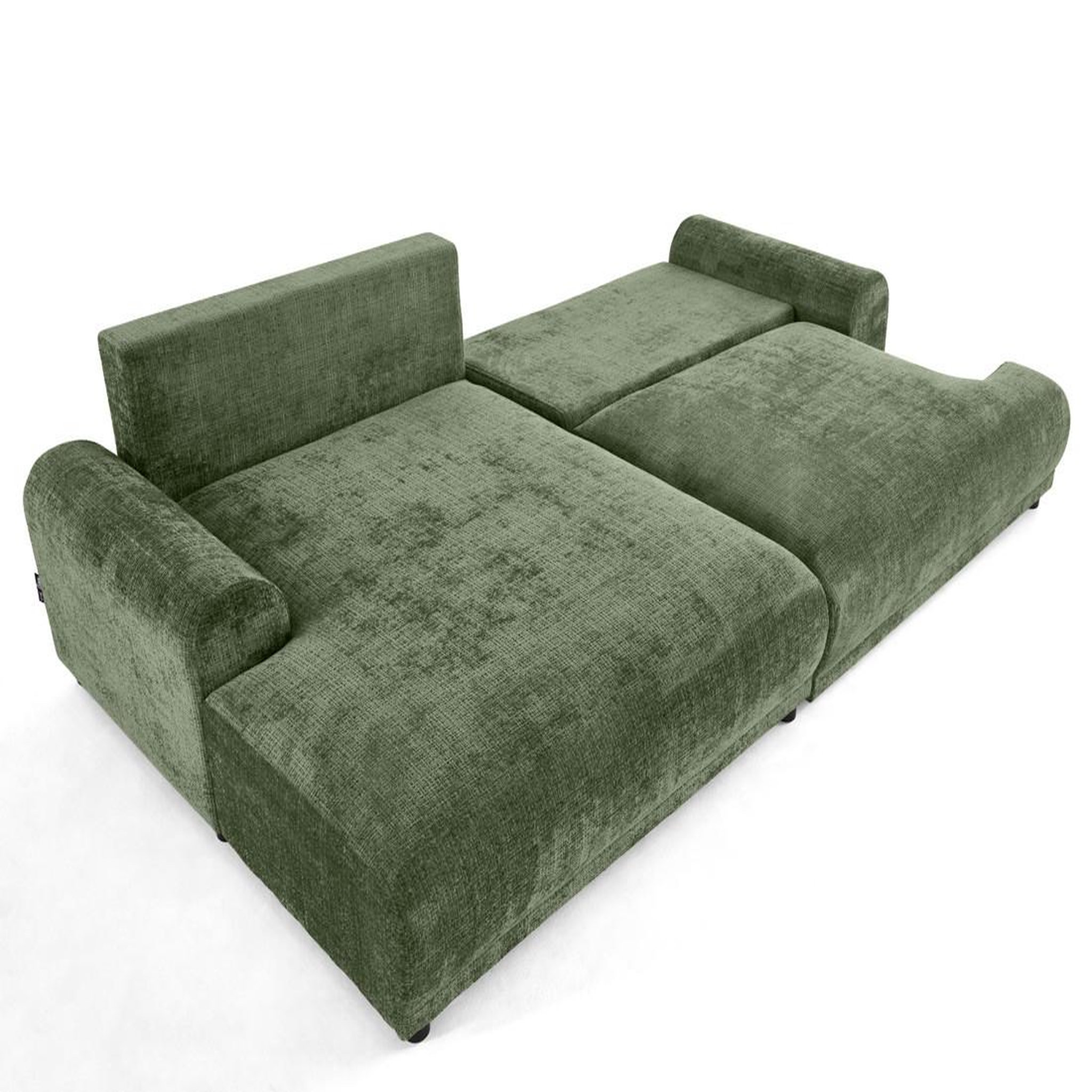 Voir la diapositive 2 : LISA DESIGN Nelly - canapé d'angle gauche 4 places convertible avec coffre en velours texturé
