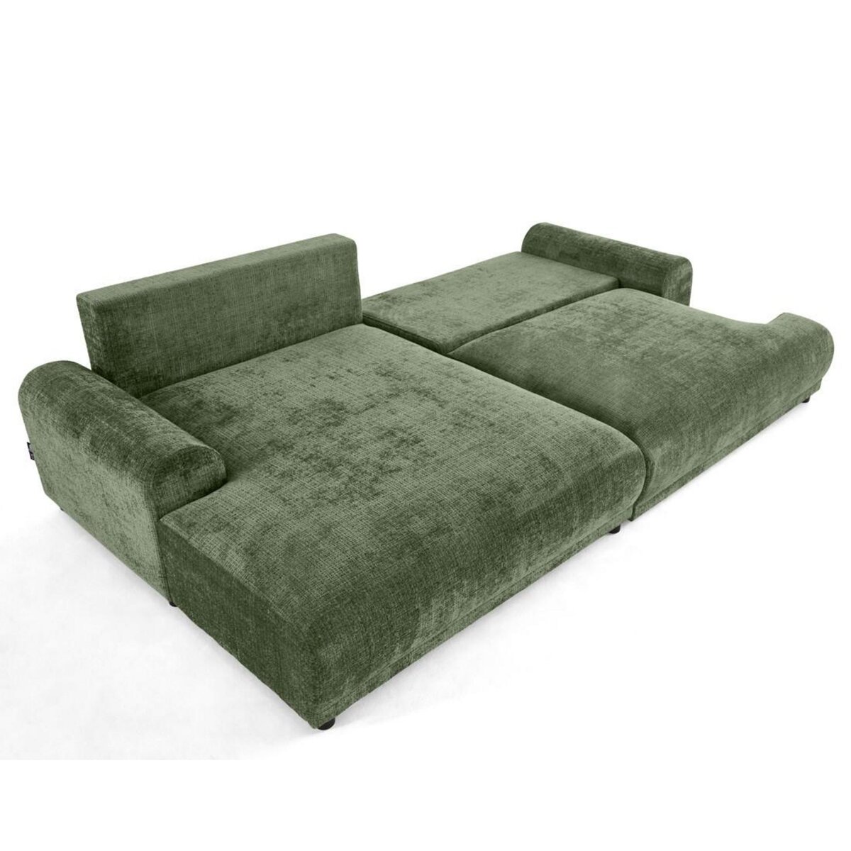 LISA DESIGN Nelly - canapé d'angle gauche 4 places convertible avec coffre en velours texturé