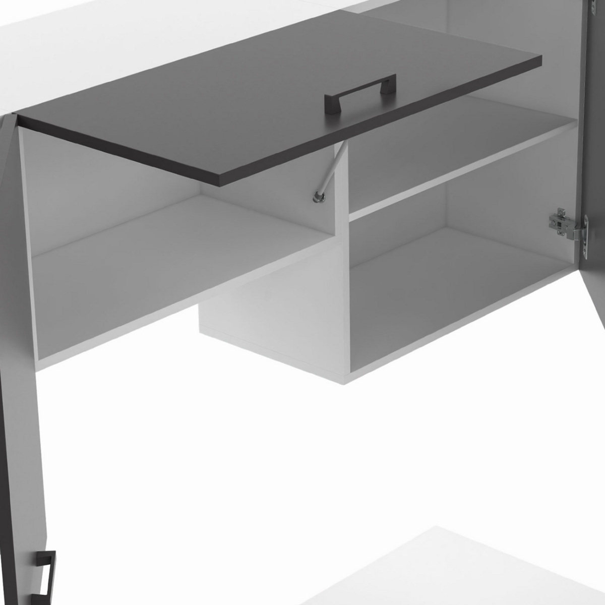 ID MARKET Cuisine complète 240 cm SUBTIL avec plan de travail 7 éléments blanc et gris