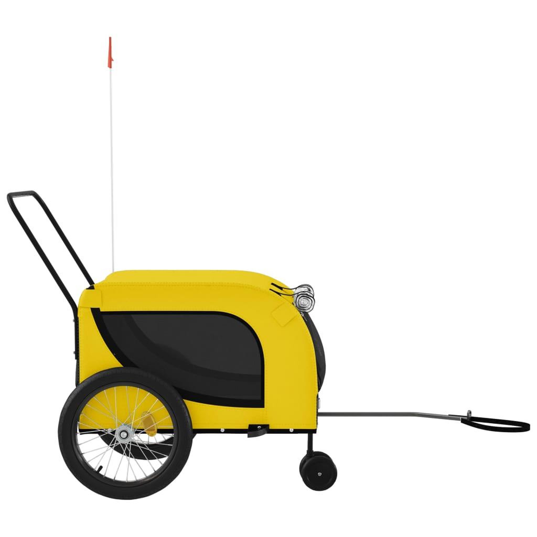 Voir la diapositive 5 : VIDAXL Remorque de velo pour animaux de compagnie jaune et noir