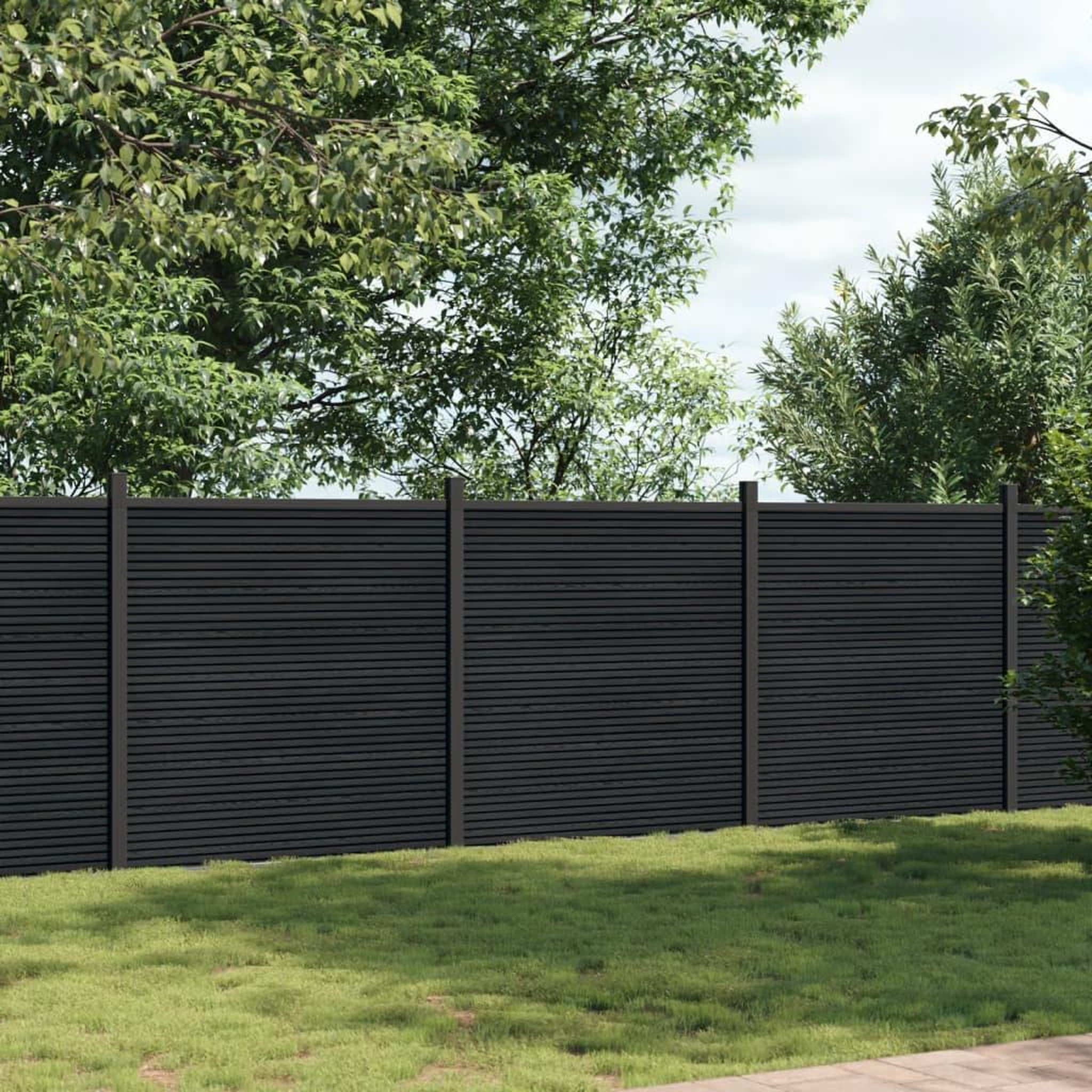 VIDAXL Panneau de cloture gris 526x186 cm WPC