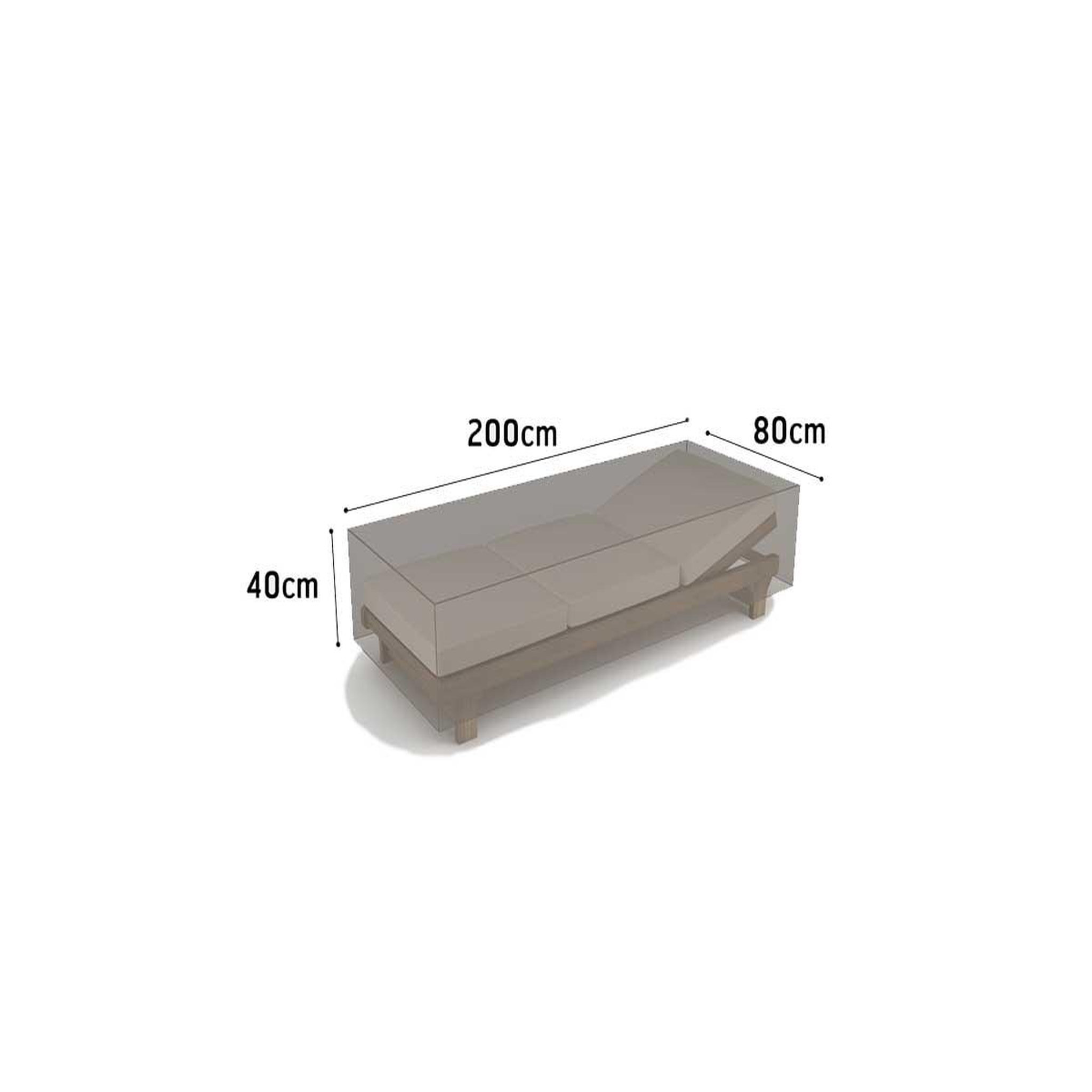 Voir la diapositive 3 : Nortene Housse de protection pour chaise longue covertop - taupe - 200 x 80 x 40 cm