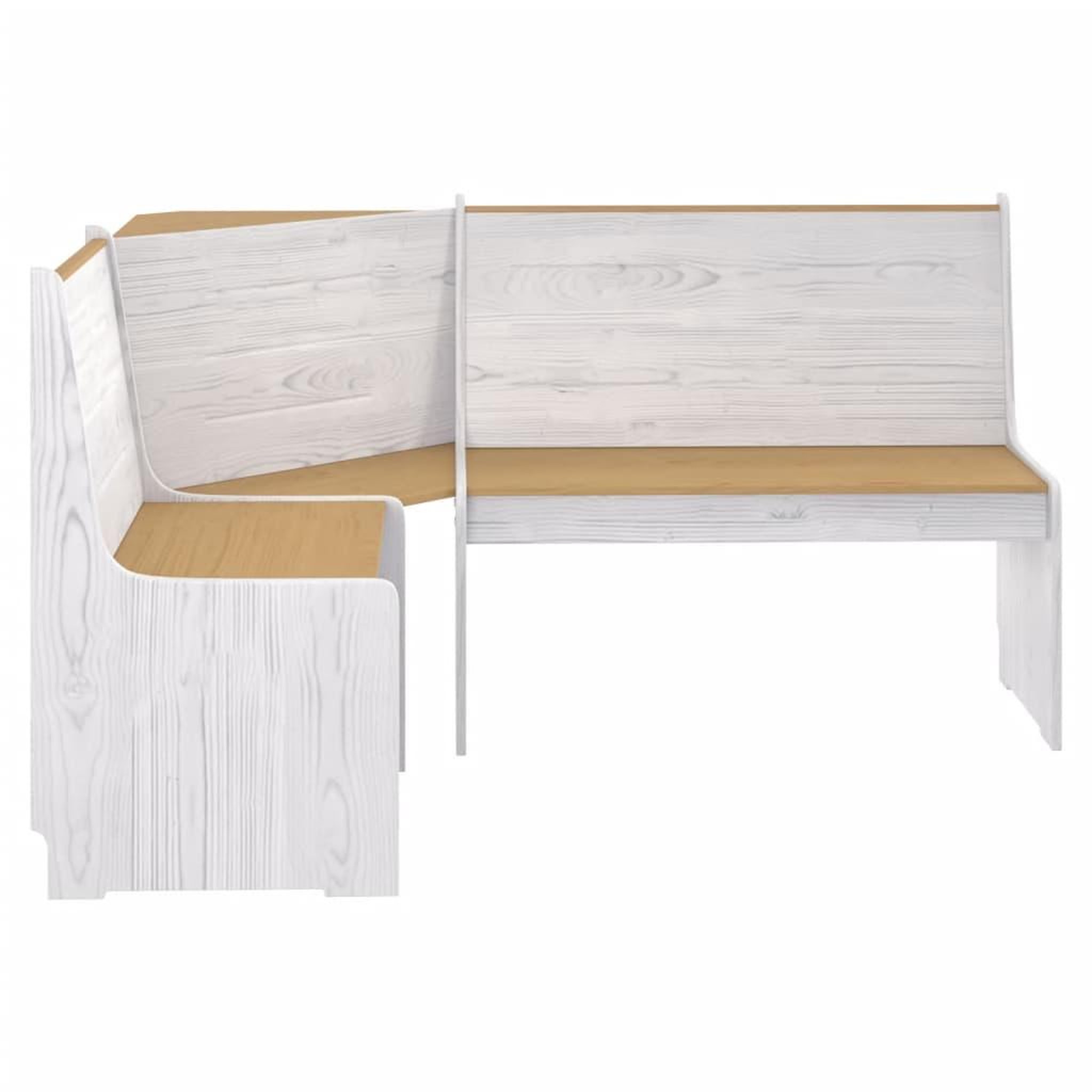 Voir la diapositive 3 : VIDAXL Banc d'angle REINE 151 cm marron miel et blanc bois pin solide