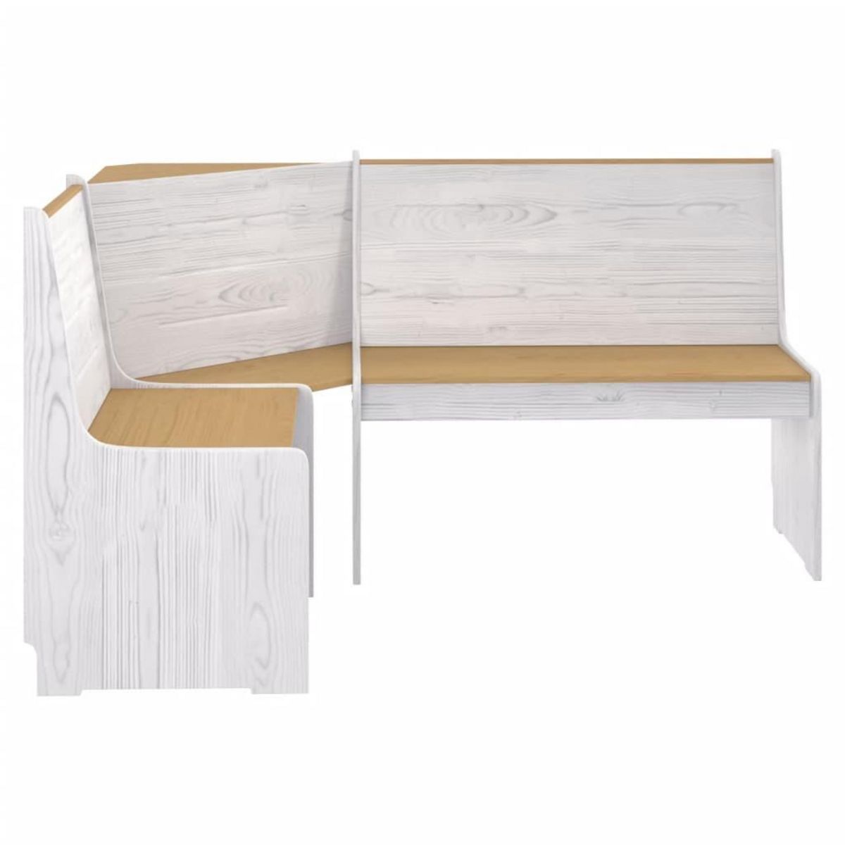 VIDAXL Banc d'angle REINE 151 cm marron miel et blanc bois pin solide