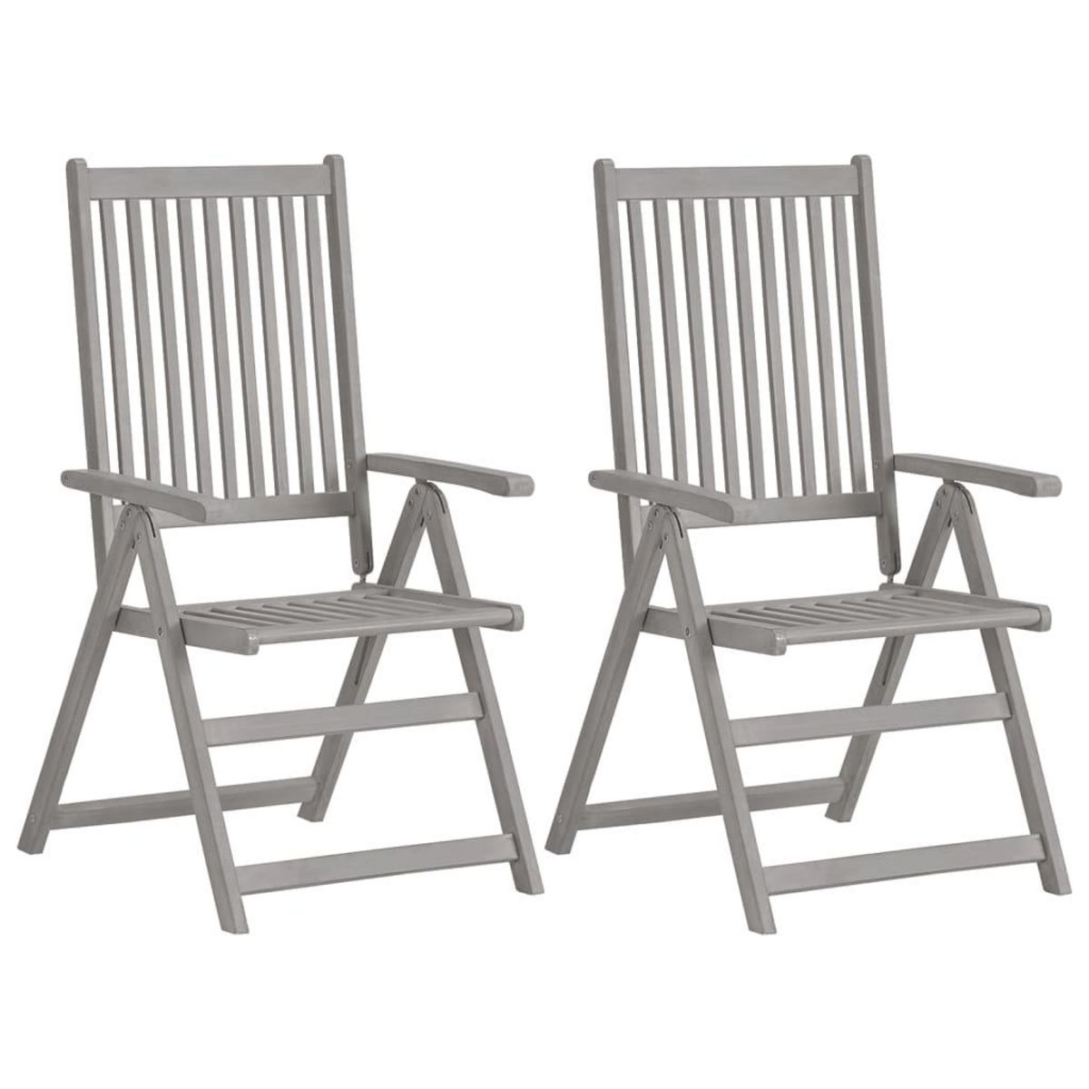 VIDAXL Chaises inclinables de jardin lot de 2 et coussins Bois acacia