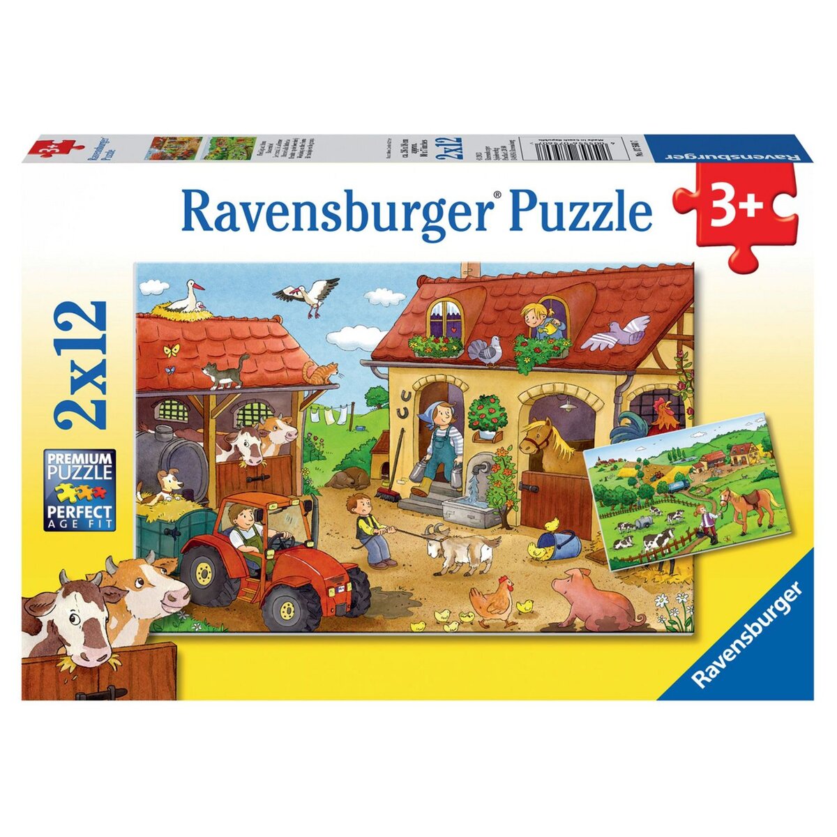 RAVENSBURGER Puzzles 2x12 pièces - Le travail à la ferme