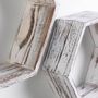 Voir la diapositive 3 : VS VENTA-STOCK Set de 3 Etagères murales Nuno hexagonales blanc, bois de paulownia