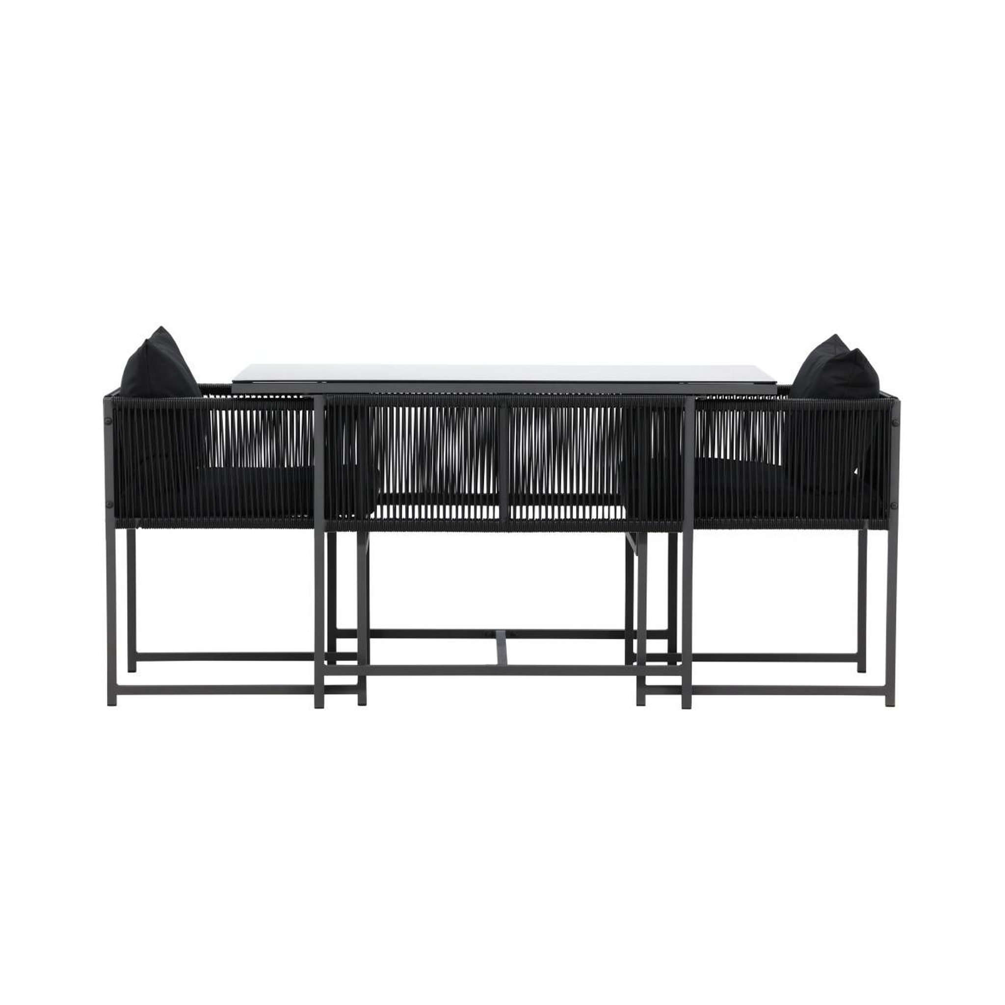 Voir la diapositive 5 : Paris Prix Ensemble table de jardin & 2 chaises  noto  120cm noir