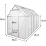 Voir la diapositive 4 : Habitat et Jardin Serre jardin en polycarbonate 430 x 190 x 195 cm  Basilic  - 8,17 m² - Gris