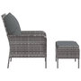 Voir la diapositive 4 : VIDAXL Chaise de jardin avec tabouret gris resine tressee