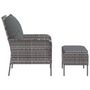 Voir la diapositive 4 : VIDAXL Chaise de jardin avec tabouret gris resine tressee