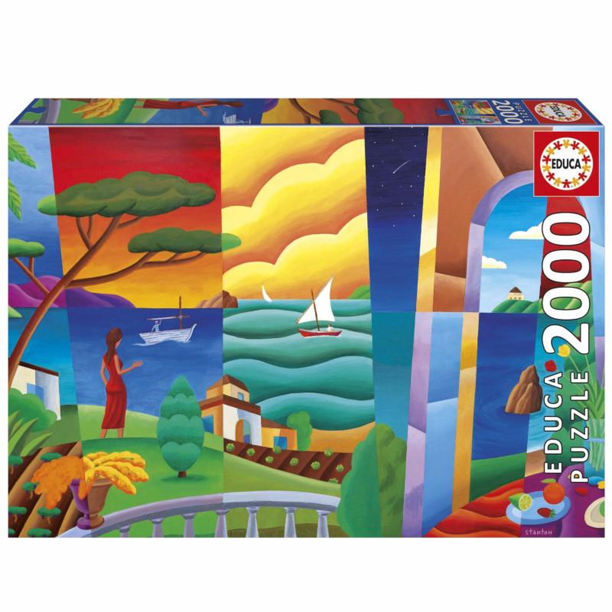 EDUCA Puzzle 2000 pièces – Penelope Attend – Illustration de Philip Stanton – 96 x 68 cm – Art contemporain – Adulte – Educa