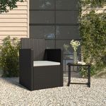 VIDAXL Fauteuil de jardin avec coussin Noir Resine tressee