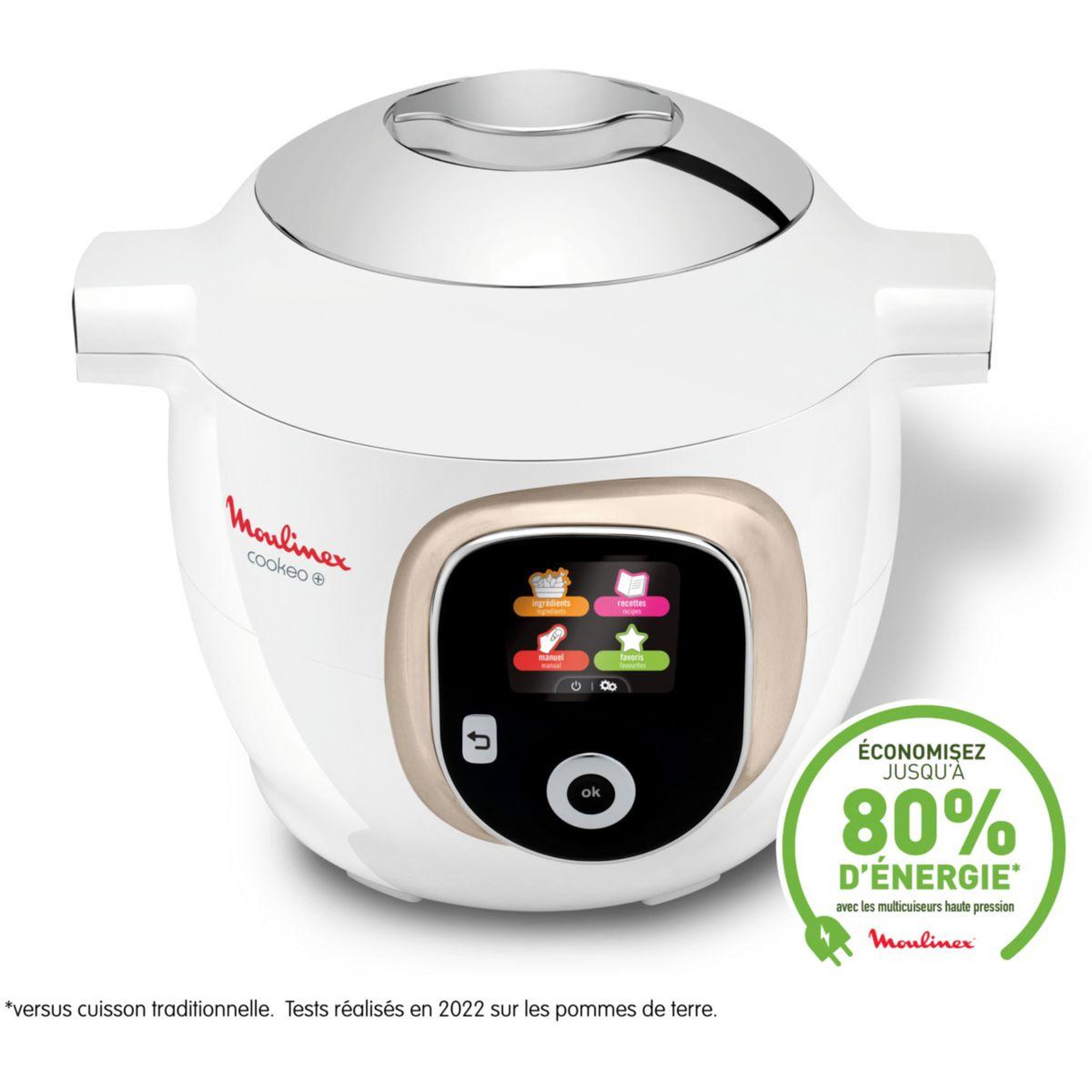 Voir la diapositive 2 : MOULINEX Cookeo ce85ba10 blanc 6 l, 6 modes de cuisson, 180 recettes