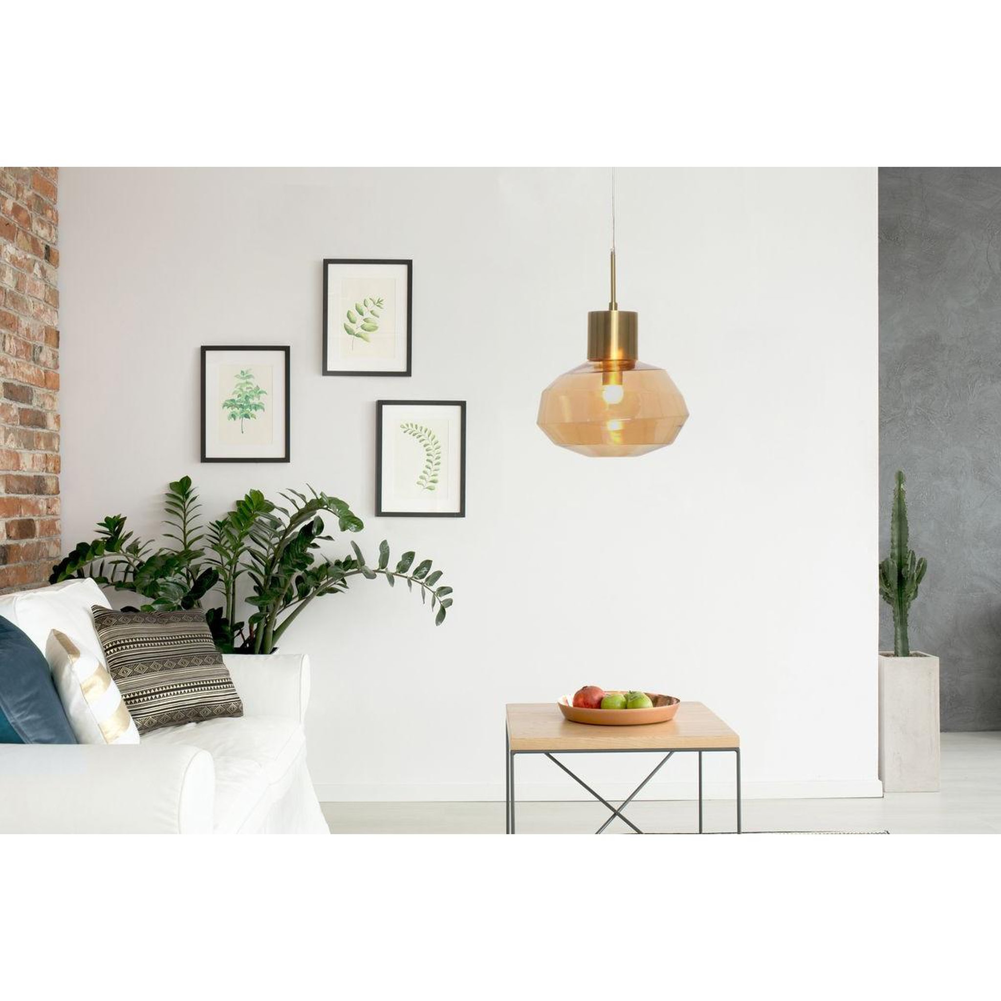 Voir la diapositive 2 : Paris Prix Lampe suspension design  vince  32cm ambre