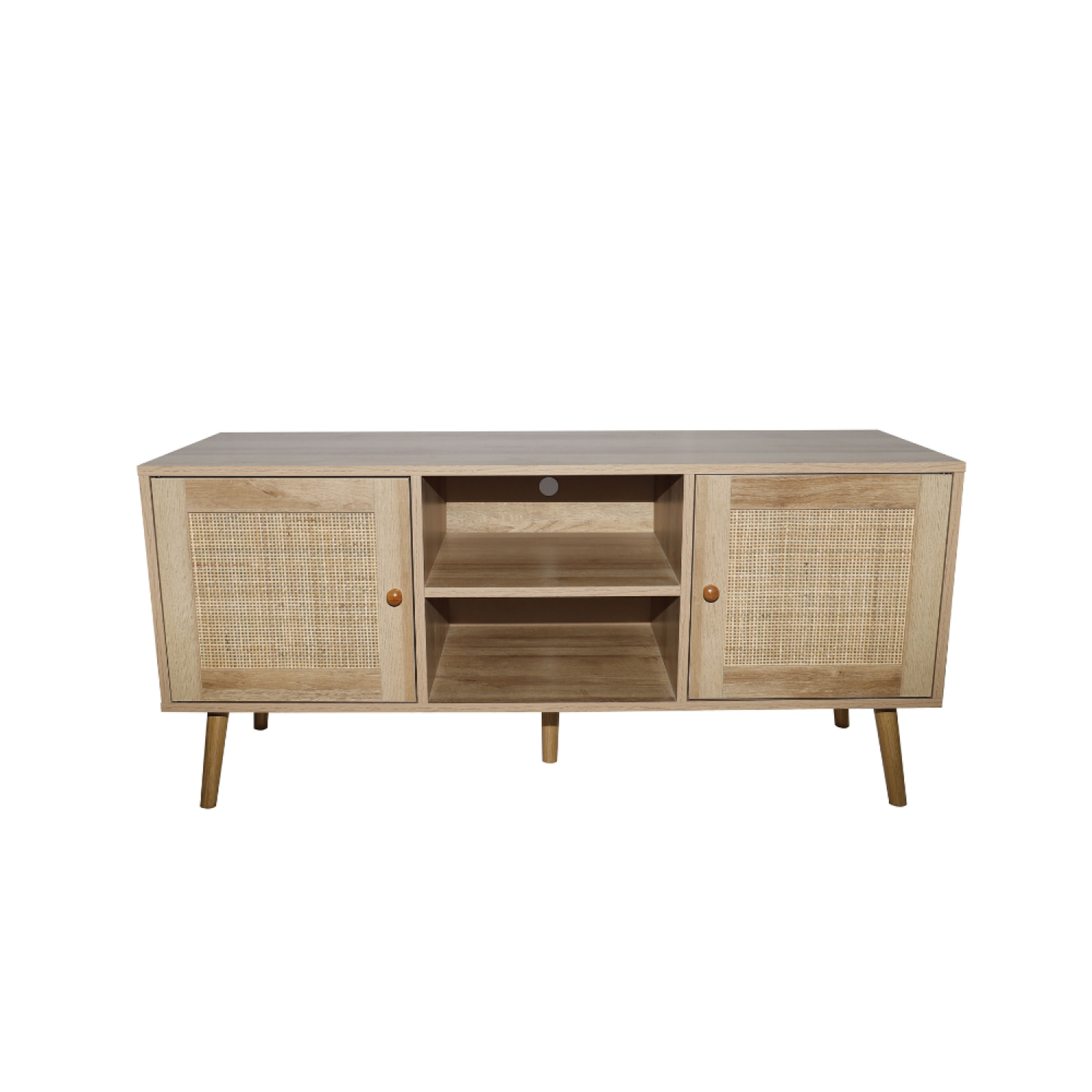 CONCEPT USINE Buffet avec portes effeffet cannage et 2 niches 120 cm CANGE