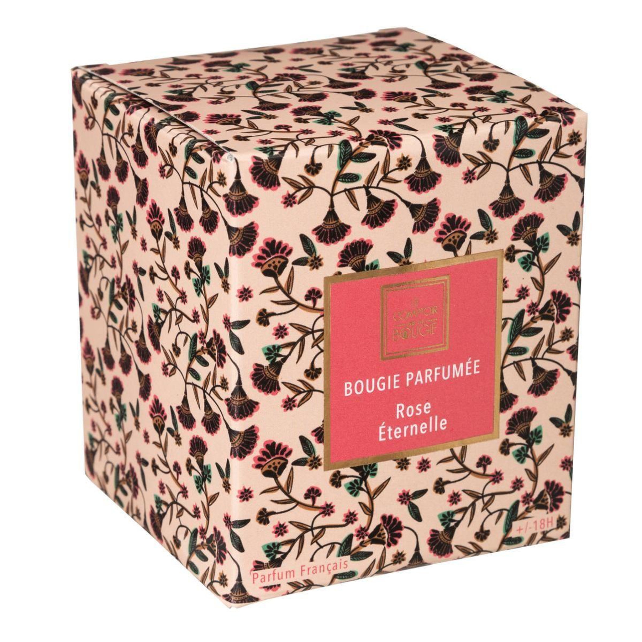 Voir la diapositive 2 : COMPTOIR DE LA BOUGIE Bougie parfumée en verre  neda  8cm rose éternelle
