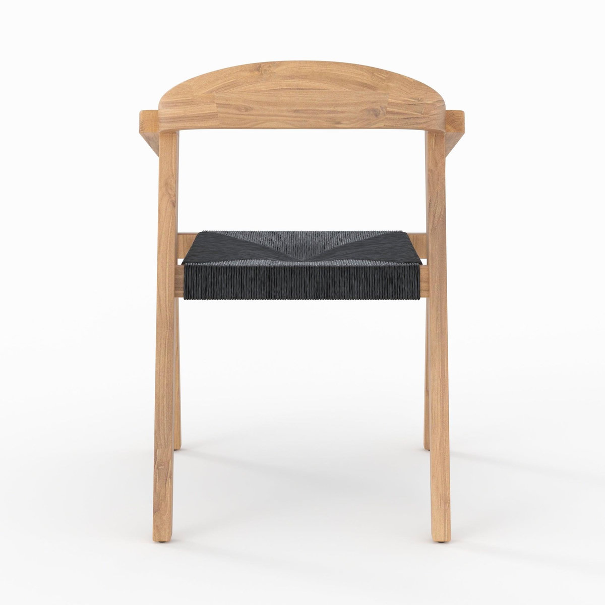 Rendez vous déco Chaise de jardin en bois de teck recyclé et rotin synthétique-Malio