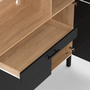 Voir la diapositive 6 : ID MARKET Buffet de cuisine avec colonne de rangement 120 CM CINA 6 portes + tiroir façon hêtre et noir