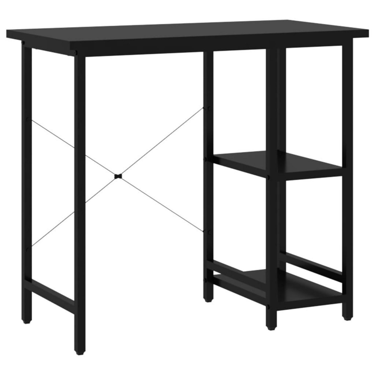 VIDAXL Bureau d'ordinateur Noir 80x40x72 cm MDF et metal