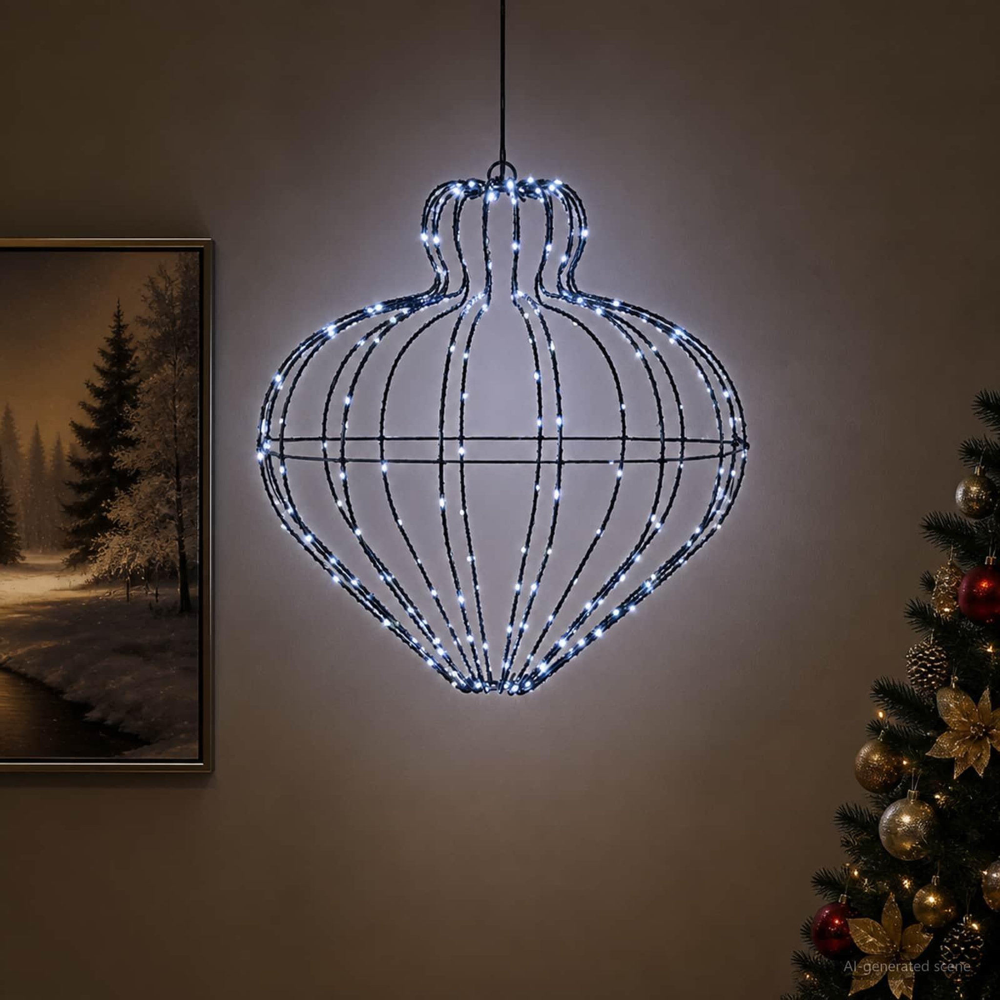 Voir la diapositive 2 : VIDAXL Lumiere de finial de Noël 192 LED Blanc froid Ø 45 x 40 cm