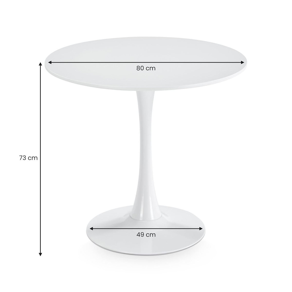 IDIMEX Table à manger ronde LOIRE Ø 80 cm