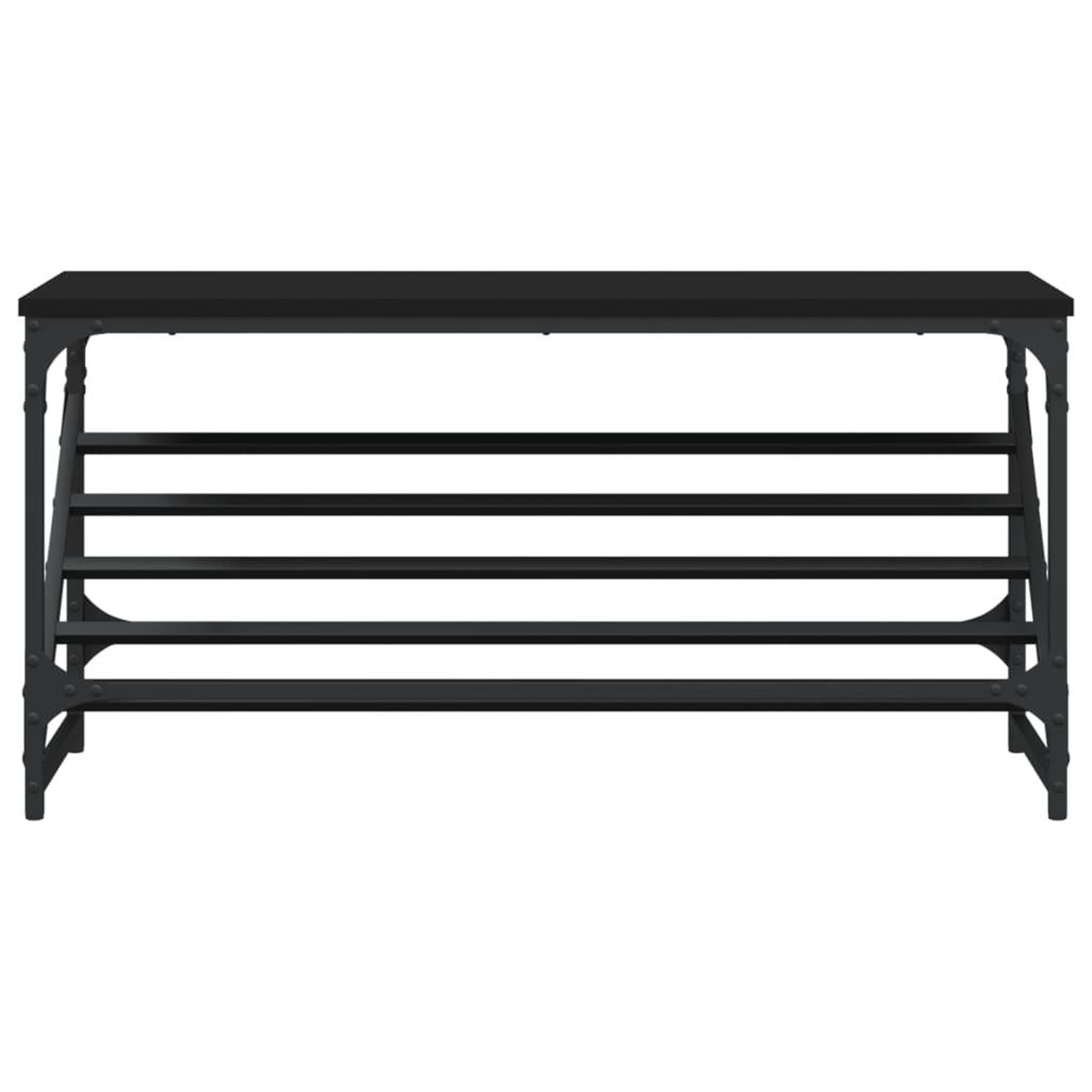 Voir la diapositive 4 : VIDAXL Etagere a chaussures noir 90x30x45 cm bois d'ingenierie