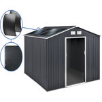 Habitat et Jardin Abri de jardin métal -  Vegas  - 12.98 m² avec panneaux solaires - Gris