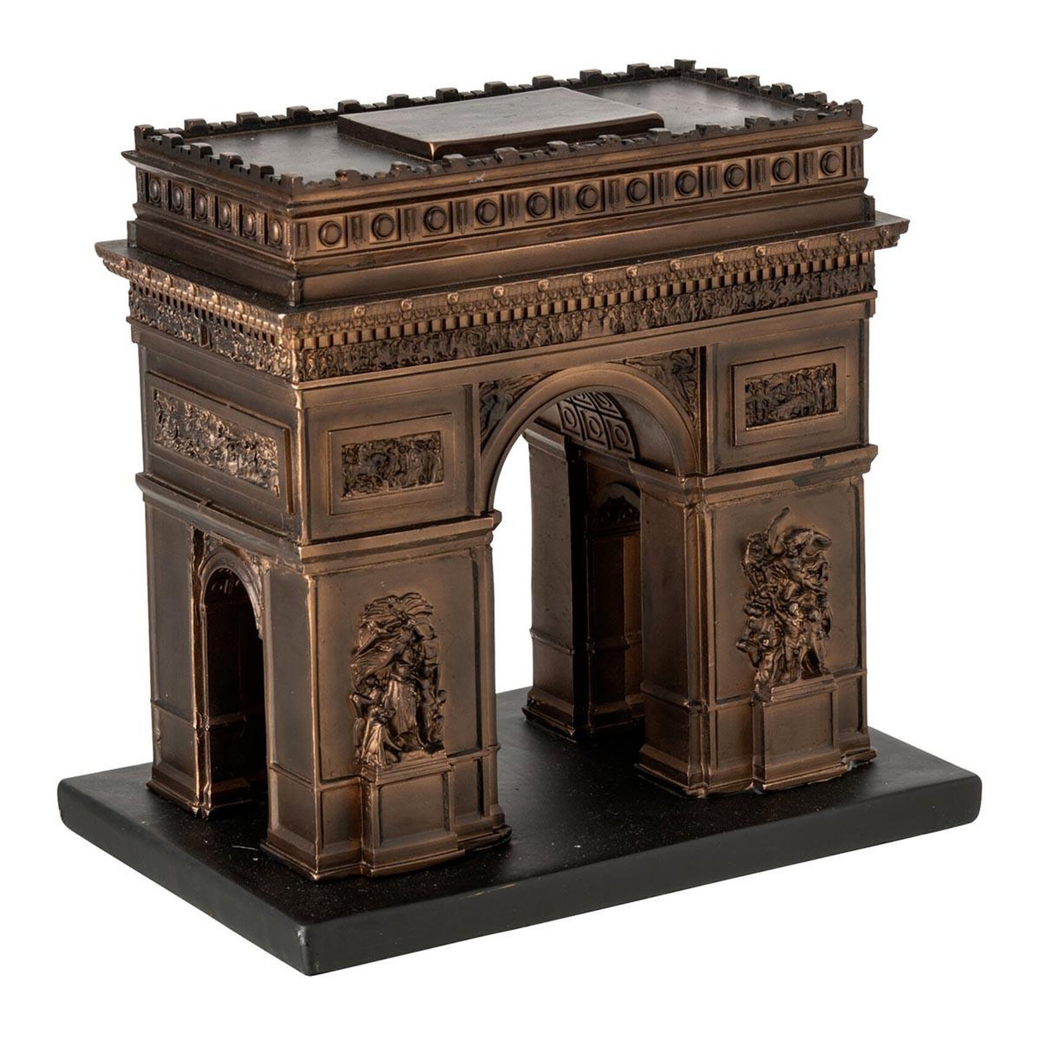 J-LINE Arc de triomphe déco en résine  ilse  23cm bronze