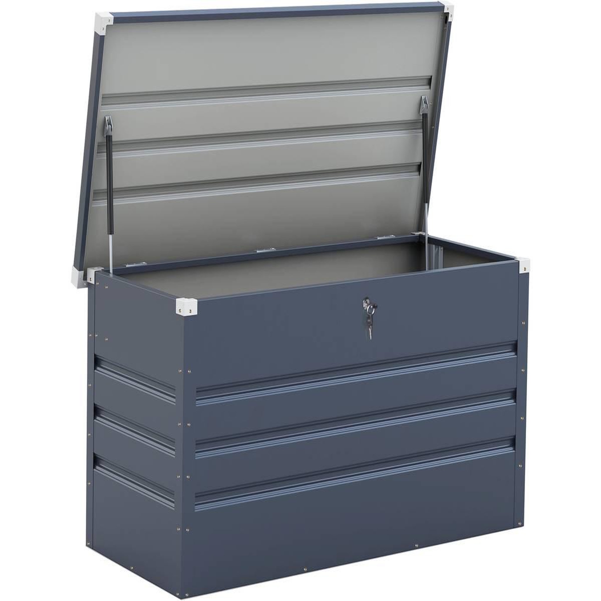 Habitat et Jardin Coffre de jardin métal  store  - 480 l - 132 x 61 x 60 cm - gris