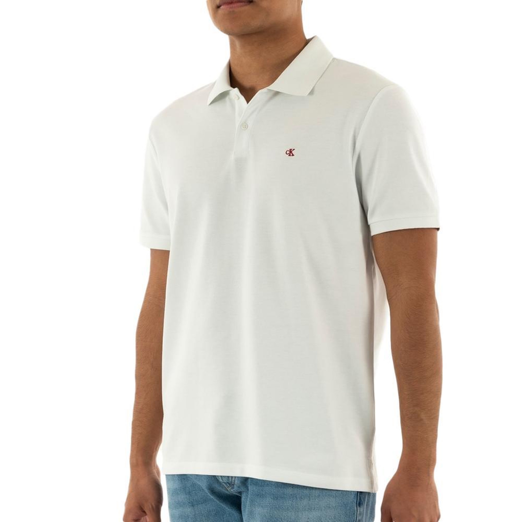 CALVIN KLEIN JEANS Polo  Homme Calvin Klein Jeans Ss Monogram Pique. Coloris disponibles : Blanc