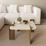 Voir la diapositive 3 : Habitat et Jardin Table basse en bois  Afrolli  - 90 x 90 x 35 cm - Travertin