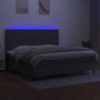 Voir la diapositive 4 : VIDAXL Sommier a lattes de lit et matelas et LED Gris fonce 200x200 cm