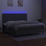 Voir la diapositive 4 : VIDAXL Sommier a lattes de lit et matelas et LED Gris fonce 200x200 cm