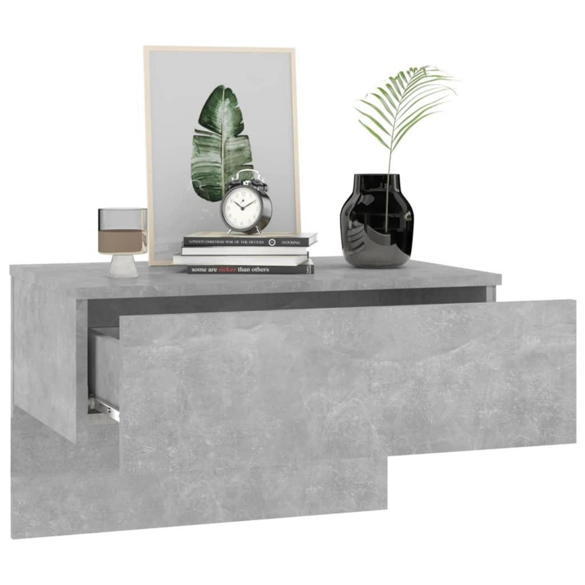 VIDAXL Tables de chevet murales 2 pcs Gris beton