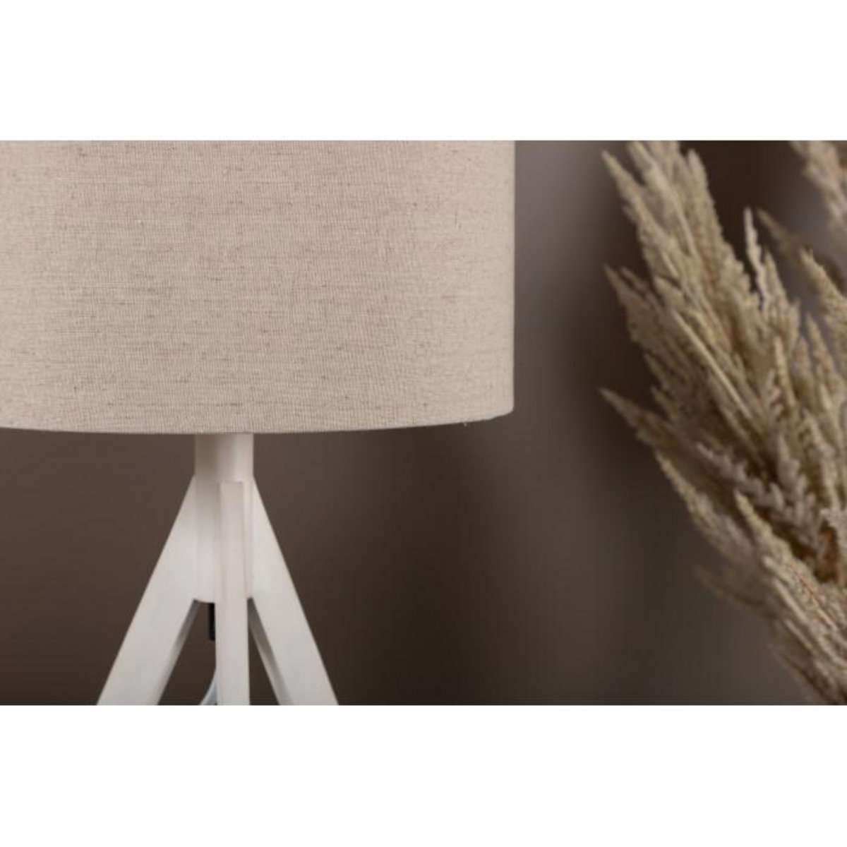 Paris Prix Lampe à Poser en Bois  Kona  51cm Blanc